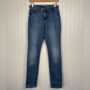 Lee Revolution Denizen Skinny Stretch Denim Distressed Blue Jeans Size 8 Long